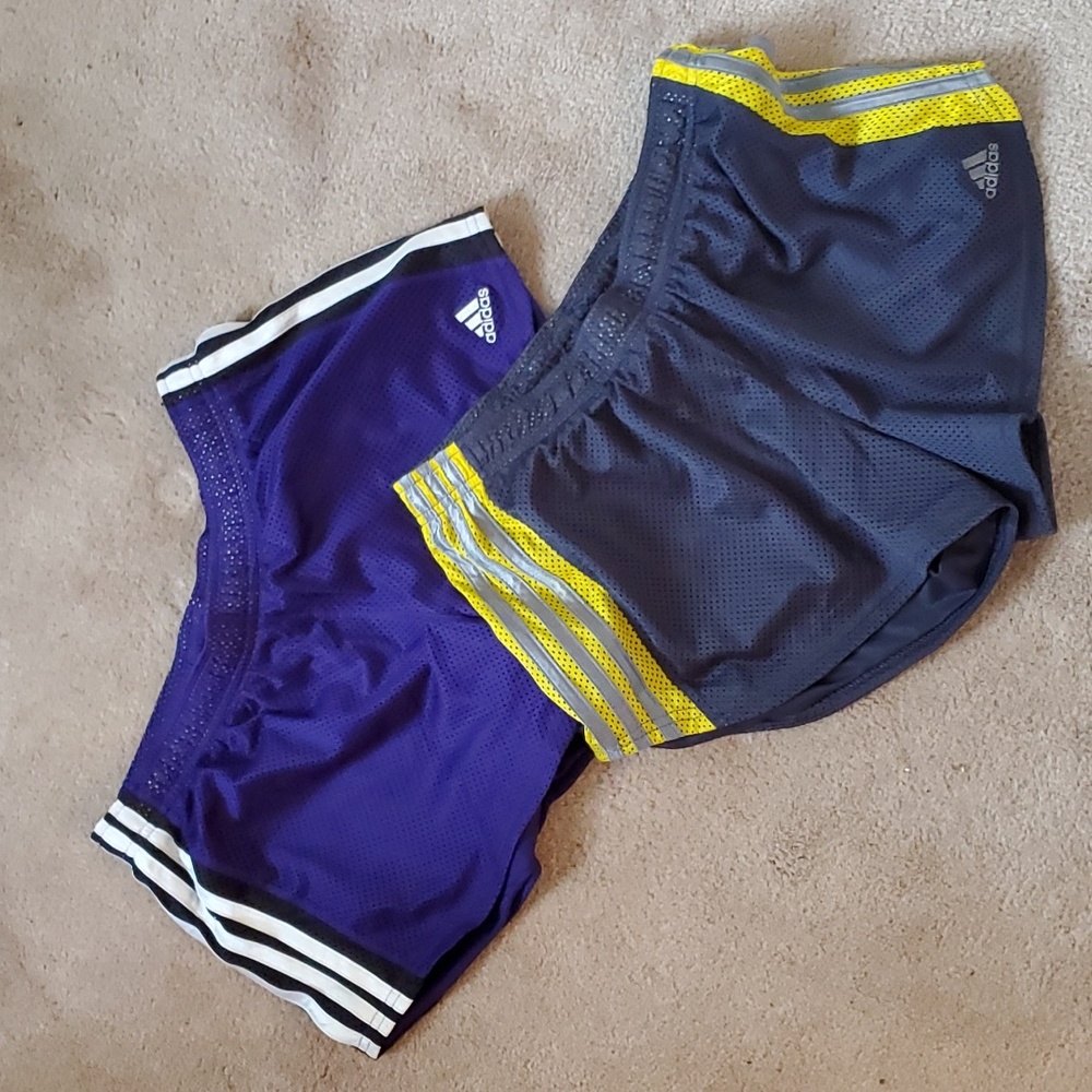 Set of Adidas Running Shorts Size S Purple and Gray